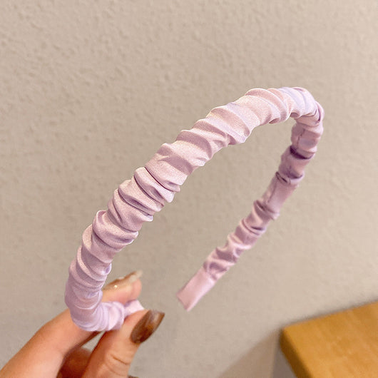 Diadema de Satén Plisada Color Liso - Accesorio Versátil para Mujer - Image 14