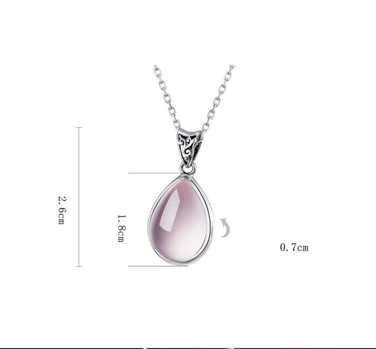 Collar Clavícula Plata 925 Cuarzo Rosa Cristal Hielo Gota Mujer - Image 8