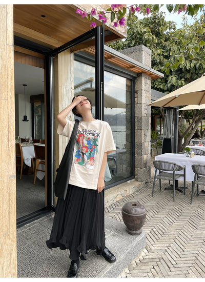 Playera Estampada Suelta y Ajustada para Mujer - Cuello Redondo Manga Corta - Image 46
