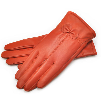 Guantes de Cuero de Oveja para Mujer Invierno - Cálidos con Lazo y Forro de Felpa - Image 10