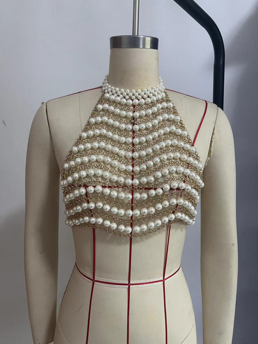 Chaleco de Cadena de Perlas para Fiestas - Image 9
