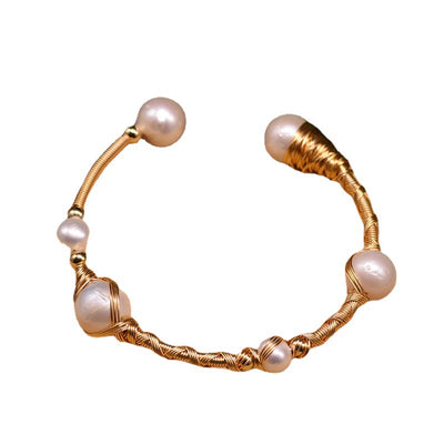 Pulsera Elástica de Perlas Barrocas Edison Natural - Image 6