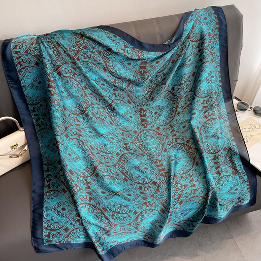 Pañuelo de Seda Estampado Exótico Multiusos - Image 18