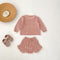 Baby Girl Sweater and Shorts Set 0-3 Years - Handmade Design with Scalloped Details