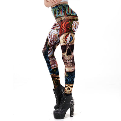 Leggings para Mujer con Estampado de Calaveras para Halloween - Image 3
