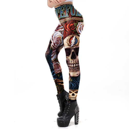 Leggings para Mujer con Estampado de Calaveras para Halloween - Image 3