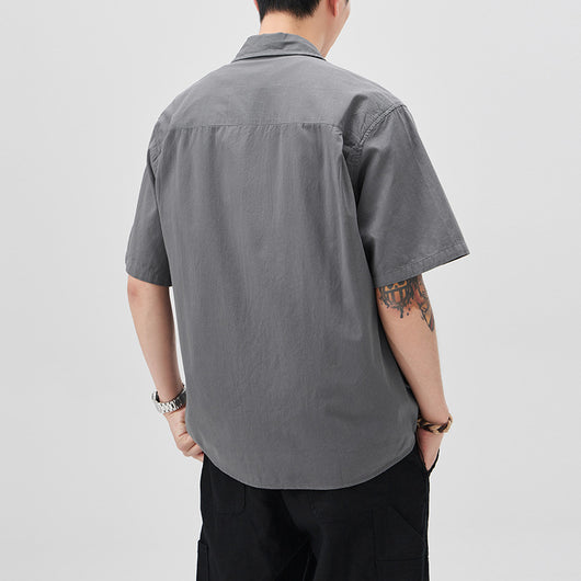 Camisa de Trabajo Retro Manga Corta para Hombre - Image 3