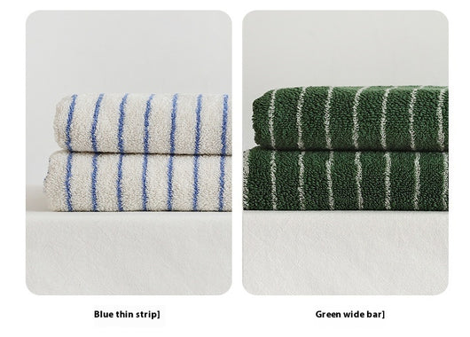Toalla de Baño Rayada Algodón Puro Dos Colores Súper Absorbente - Image 22