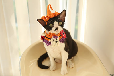 Bufanda Triangular de Lana con Estampado de Perros y Gatos - Image 13