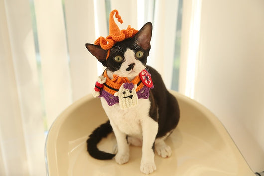 Bufanda Triangular de Lana con Estampado de Perros y Gatos - Image 13