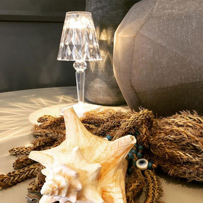 Lámpara de Mesa Cristal Diamante con Carga USB - Luz Nocturna Decorativa Recargable - Image 12