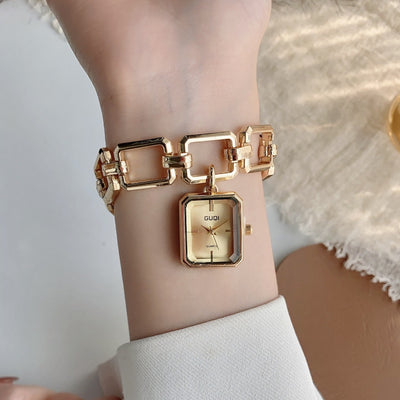 Reloj Cuadrado Elegante para Mujer con Dije y Pulsera Decorativa - Image 19