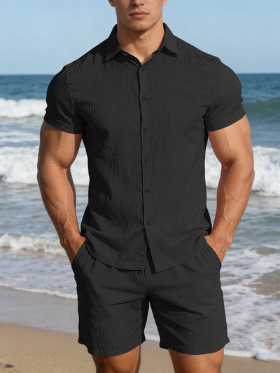 Conjunto Casual de Camisa y Shorts para Hombre - Image 22