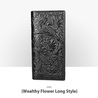Cartera de Cuero Artesanal Grabada Retro para Hombre - Image 20