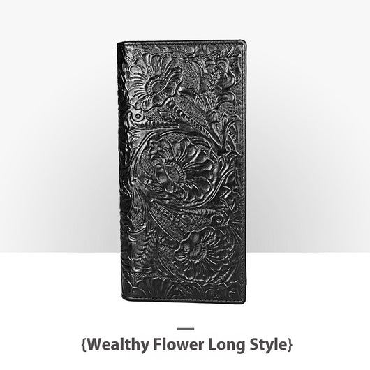 Cartera de Cuero Artesanal Grabada Retro para Hombre - Image 20