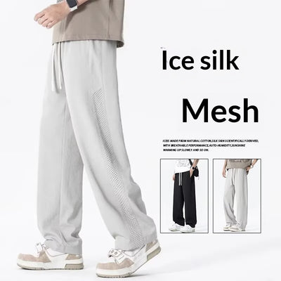 Pantalones Rectos de Seda de Hielo para Hombre - Transpirables y Cómodos - Image 10