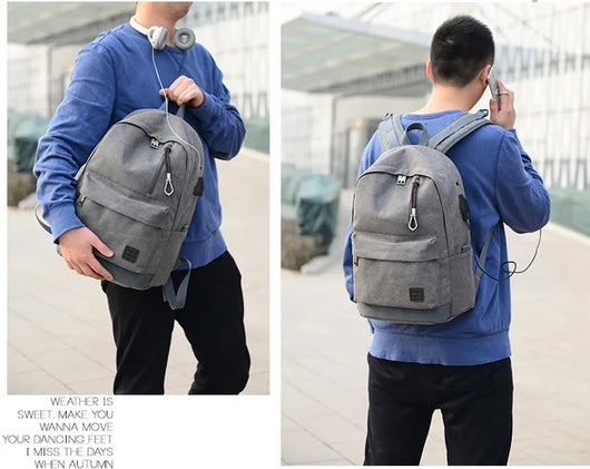Mochila de Lona con Carga USB - Resistente y Funcional - Image 11