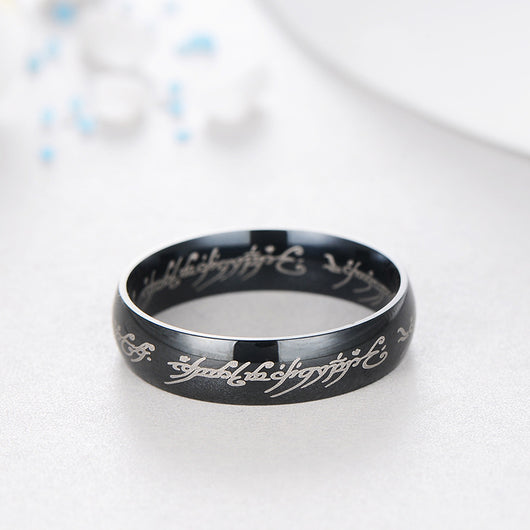 Anillo de Pareja Señor de los Anillos en Acero Titanio - Image 4