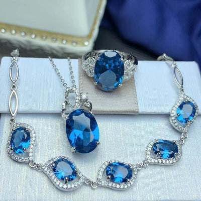 Traje London Blue con Incrustaciones de Plata 925 - Image 10
