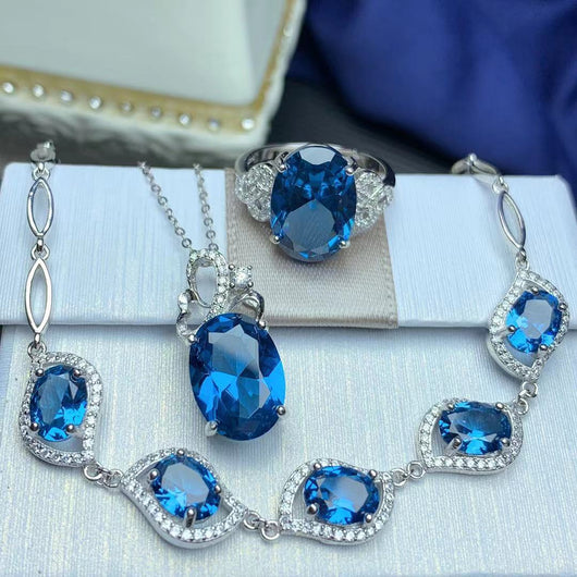 Traje London Blue con Incrustaciones de Plata 925 - Image 10