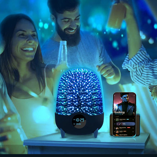 Lámpara Nocturna Inteligente con Bluetooth y Luz Ambiental Multicolor