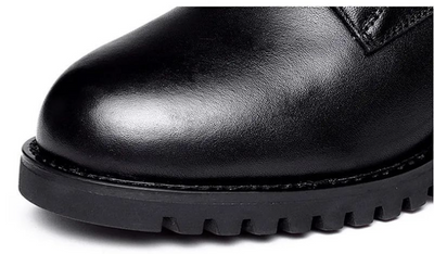 Botas Cortas de Cuero y Terciopelo Estilo Británico con Tacón Grueso - Image 12