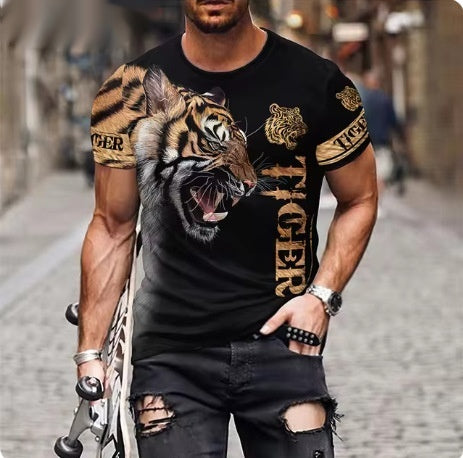 Camiseta 3D Hombre Estampado León Feroz - Diseño Personalidad Fashion - Image 6