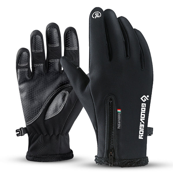 Guantes de Invierno para Ciclismo Táctil con Forro de Terciopelo y Cierre - Image 3