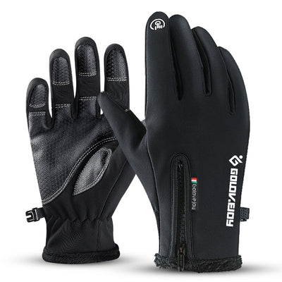 Guantes de Invierno para Ciclismo Táctil con Forro de Terciopelo y Cierre - Image 3