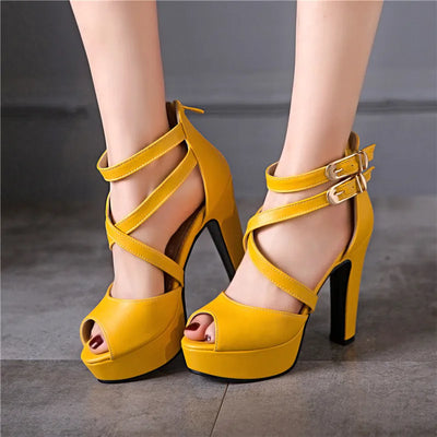 Sandalias Romanas de Tacón Grueso con Hebilla Elegante para Mujer - Image 16