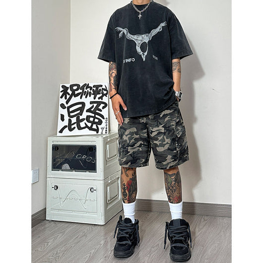 Pantalones Cortos de Trabajo Camuflaje Estilo Americano con Múltiples Bolsillos - Image 4