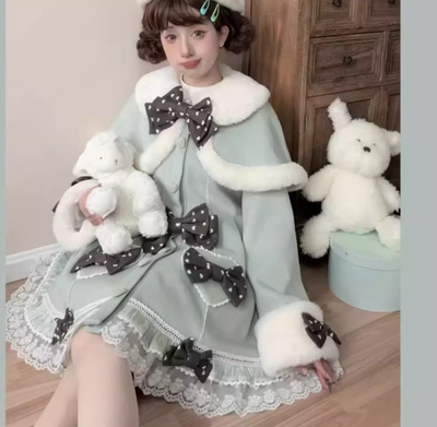 Abrigo de Invierno para Mujer con Moño Adorable - Image 6