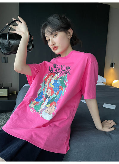 Playera Estampada Suelta y Ajustada para Mujer - Cuello Redondo Manga Corta - Image 35