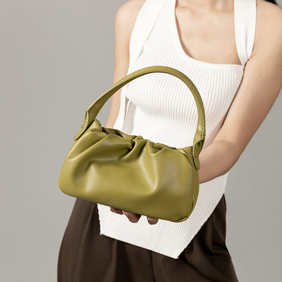 Bolso de Hombro Plisado Estilo Francés Minimalista