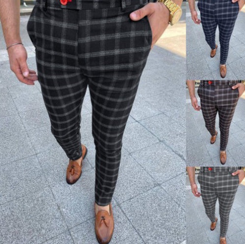 Pantalones Casuales a Cuadros para Hombre - Estilo Profesional