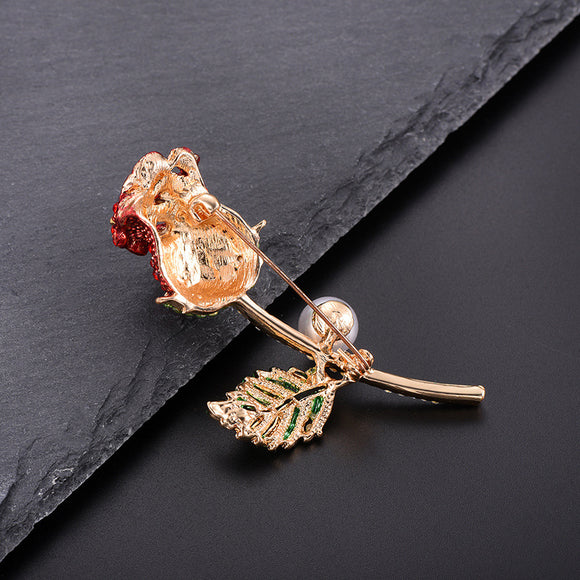 Broche Corsage Gota de Aceite con Diamantes en Aleación de Zinc