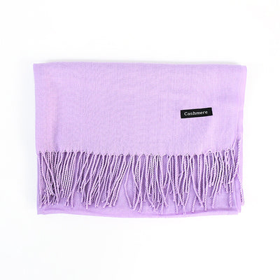 Bufanda Ligera de Color Liso con Flecos Elegantes - Image 23