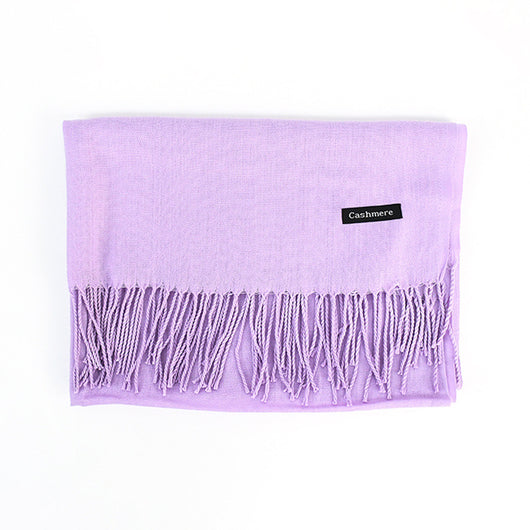 Bufanda Ligera de Color Liso con Flecos Elegantes - Image 23