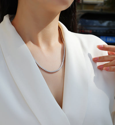 Collar Colgante Lujo Invierno - Plata S925 Baño Platino con Moissanita Premium - Image 6
