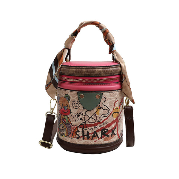 Bolso de Mano Texturizado con Estampado Oso para Mujer