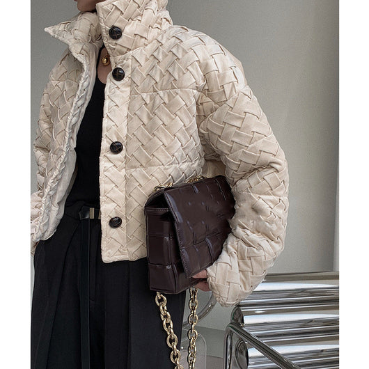 Chaqueta Acolchada Cuello Alto para Mujer - Elegancia y Calidez - Image 16