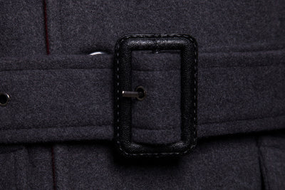 Abrigo Trench Largo de Lana con Capucha y Cinturón Doble Botonadura - Image 17