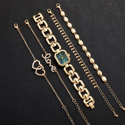 Reloj Cuadrado Elegante para Mujer con Pulsera Corazón - Image 19