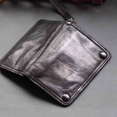 Billetera Juvenil de Cuero con Pliegues - Cartera Corta para Hombre - Image 13