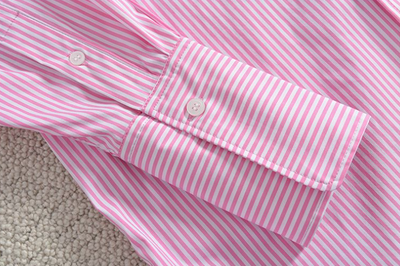 Camisa Suelta de Algodón a Rayas con Manga Larga para Mujer - Image 17