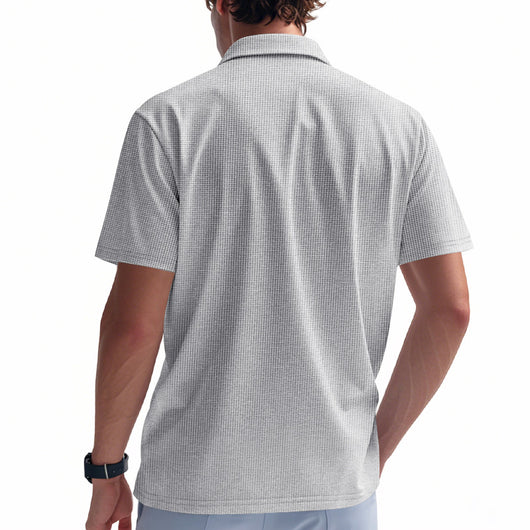 Polo Deportivo Hombre Cuello V Tejido Waffle Manga Corta Suelta - Image 48
