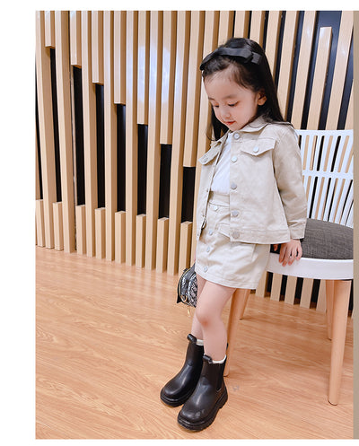 Conjunto Abrigo y Falda Estilo Coreano para Niñas - Image 11