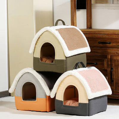 Cama Plegable para Perros y Gatos - Cueva Térmica Acogedora para Mascotas - Image 7