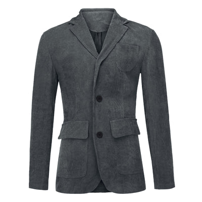 Blazer Casual Retro Liso para Hombre - Traje de Color Único - Image 8