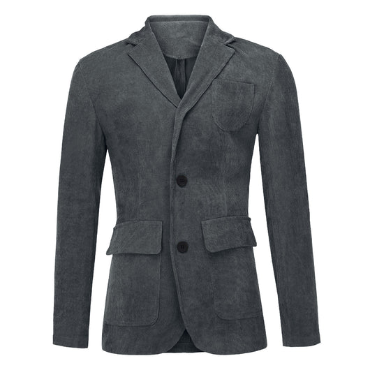 Blazer Casual Retro Liso para Hombre - Traje de Color Único - Image 8